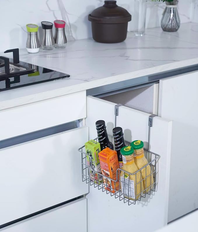 JUNCHU CHERRY Wire Hanging Storage Basket 2 Packs, Wall Mounted Kitchen - Image 5