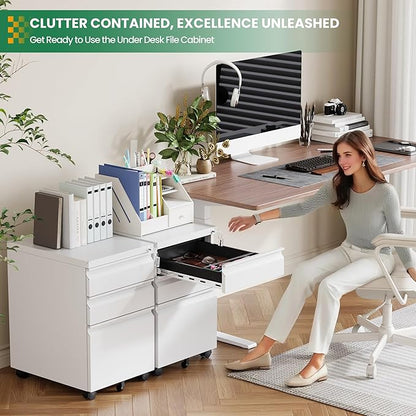 3 Drawer Mobile File Cabinet - Image 6