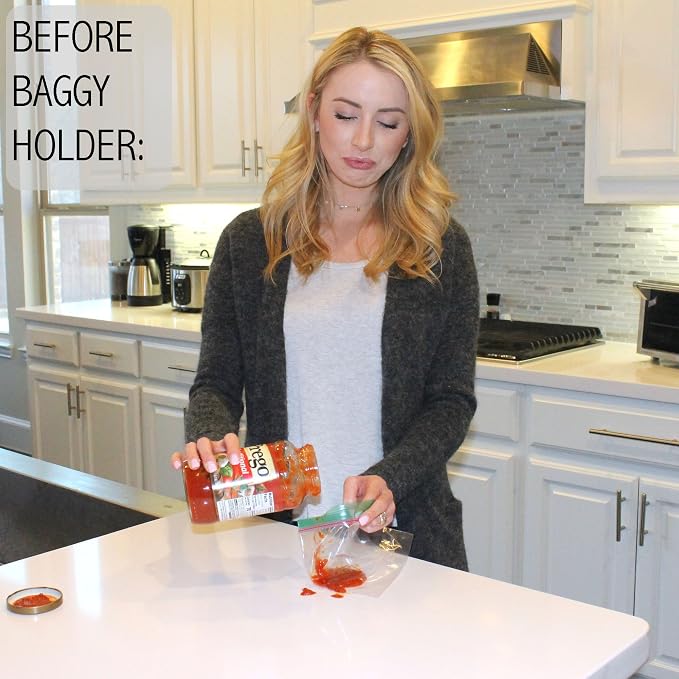 Jokari Adjustable Baggy Rack Stand 2 Pack Hands Free Food Storage Bag Holder - Image 2