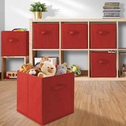 Casafield Set of 6 Collapsible Fabric Cube Storage Bins, Cubby Organizers & More - Image 5