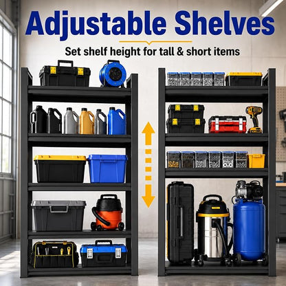 SAWJEC 78" H x 48" W x 18" D Tall Garage Storage Shelves Heavy Duty Unit | 5 - Image 5