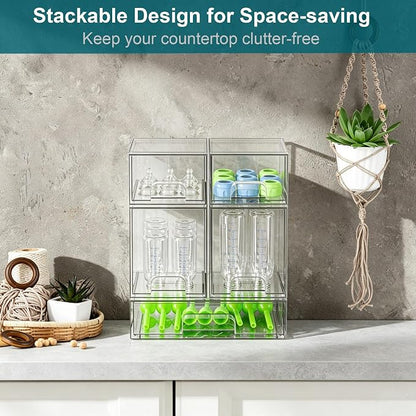 Baby Bottle Organizer for Countertop Food-grade Acrylic Storage for Cabinet | - Image 2