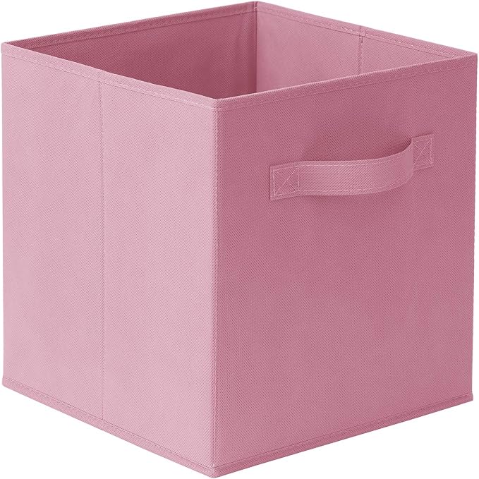 Casafield Set of 6 Collapsible Fabric Cube Storage Bins, Light Pink - Image 9