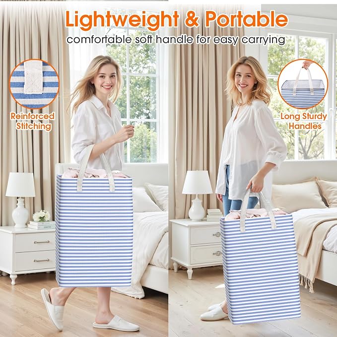 3 Pack Large Laundry Basket, Waterproof & Freestanding Laundry Hamper, - Image 6