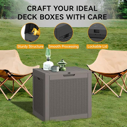 KAMABOKO 31 Gallon Outdoor Storage Box, Resin Deck Boxes Indoor and outdoor - Image 4