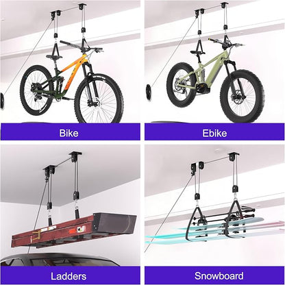 2 Pack Bike Hoist, Heavy Duty Ebike Lift Pulley System - Image 7