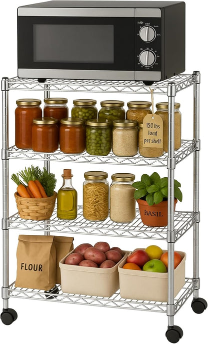 Heavy Duty 4 Tier Wire Shelving Unit Storage Rack, Metal Shelves Utility by DisplaysByJack