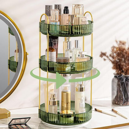 360 Rotating Makeup Organizer for Vanity, Bathroom Countertop Spinning Perfume by Weidace