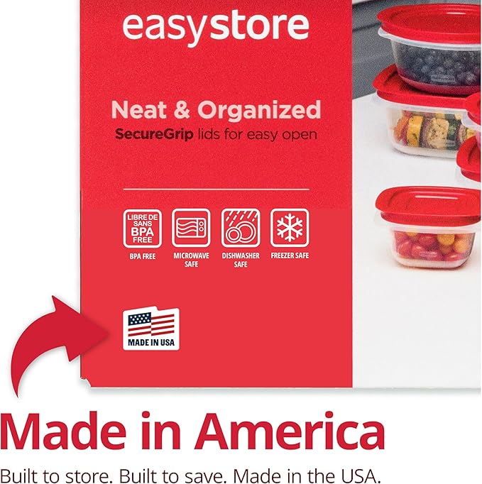 Rubbermaid EasyStore Rectangle, and Round Containers, 34-Piece Set, Food - Image 4