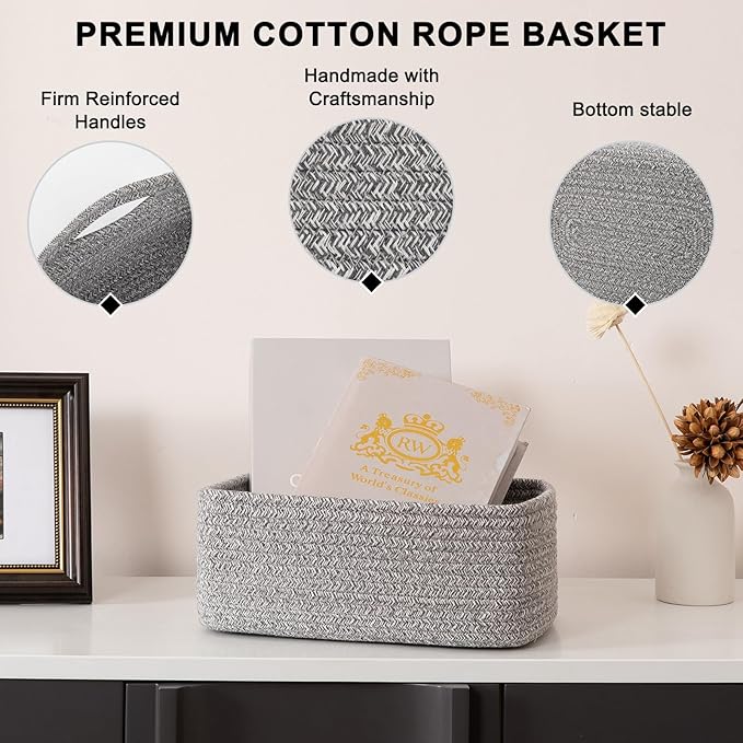 4 Pack Small Storage Shelf Baskets - Image 6