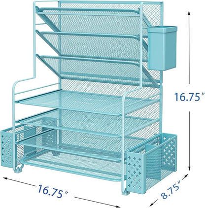 Simple Trending 7 Tier Desk File Organizer, Letter Tray Paper Organizer - Image 3