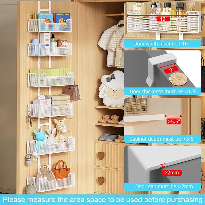 Hongtamoya Over The Door Organizer, Metal Hanging Door Organizer - Image 3
