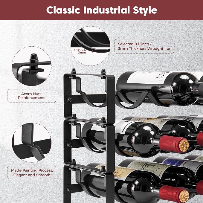 Stackable Wine Rack Countertop, Sturdy Bottle Holder Freestanding - Image 5