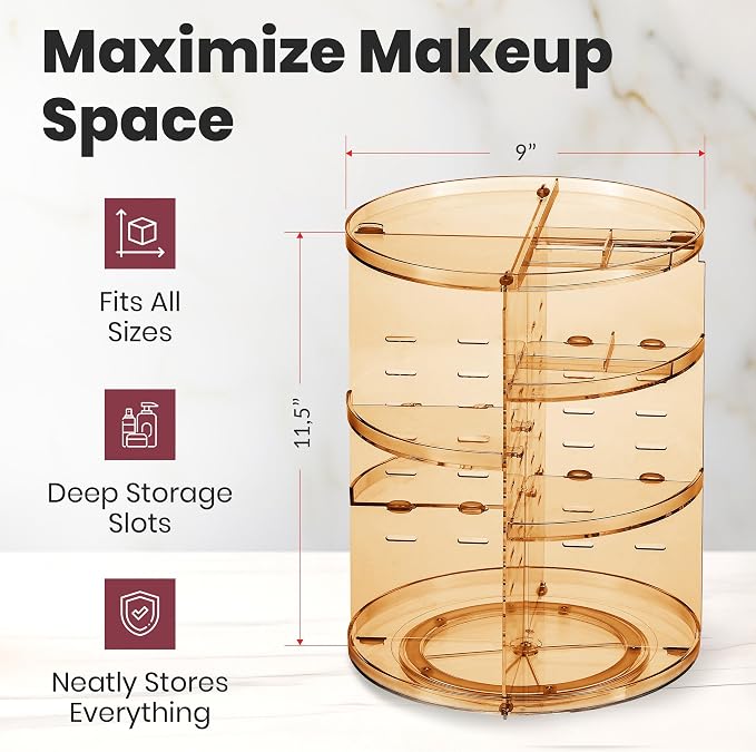 Masirs 360 Rotating Makeup Organizer - Image 2