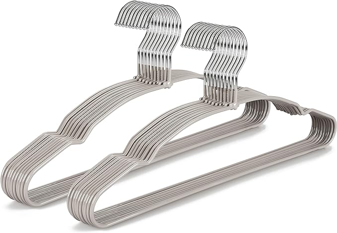 TOPIA HANGER Metal Hangers 20 Pack, Non Slip Clothes Hangers Space Saving by TOPIAHANGER