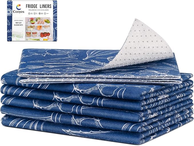Cooyes Large Fridge Liners for Refrigerator, 17.7" × 24", Drawer & Shelf Liners by Cooyes
