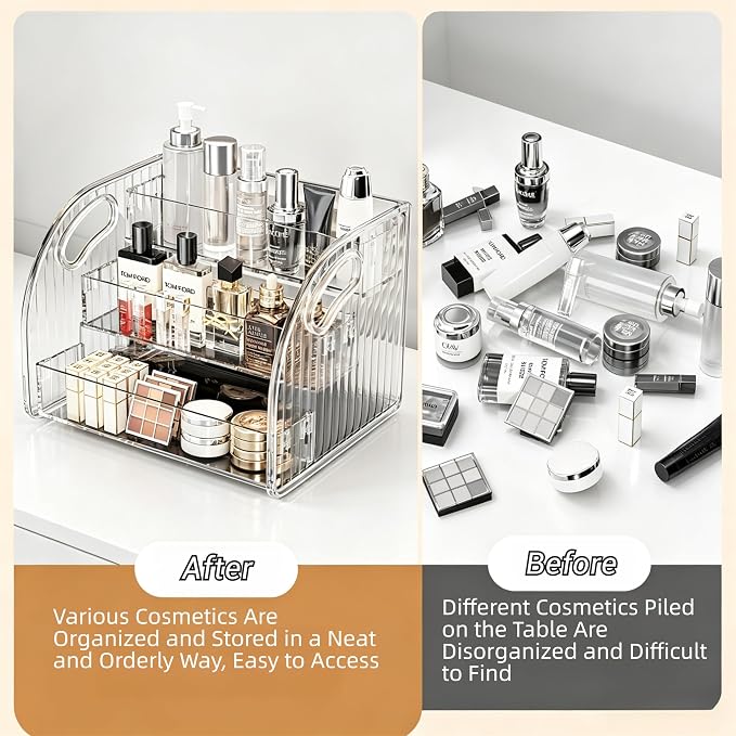 3-Tier Wide Acrylic Display Stand Transparent Acrylic Display Shelf Organizer - Image 4