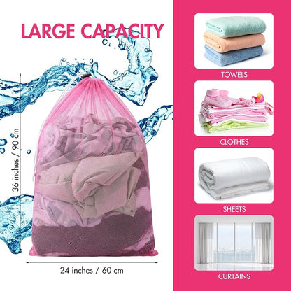 Berlune Large Mesh Laundry Bags, 24 x 36 Inch Bulk Wash Set - Image 3