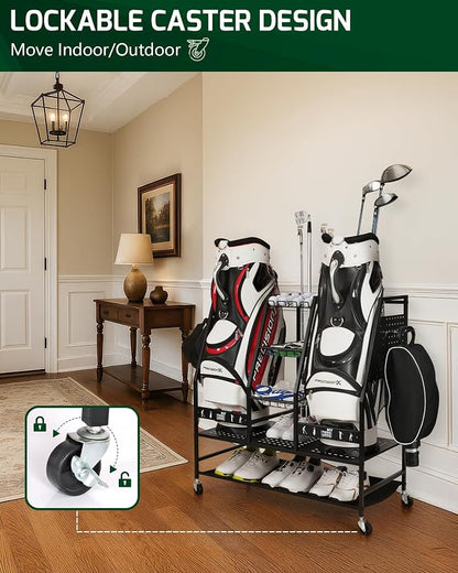 Mythinglogic Golf Bag Storage Organizer, Extra Large Golf Storage Stand - Image 6