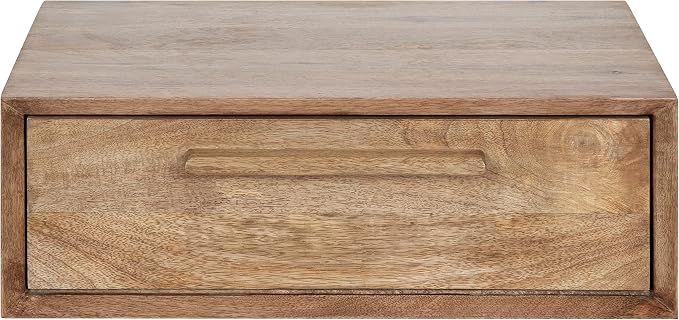 Kate and Laurel McCutcheon Floating Wood Storage Shelf, Natural Wood, - Image 4
