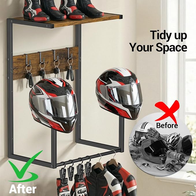 Housolution Motorcycle Helmet Wall Mount, Helmet Holder - Image 6