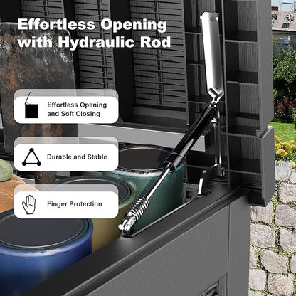 320 Gallon Outdoor Storage Box, Large Outdoor Deck Box, Waterproof & UV - Image 3