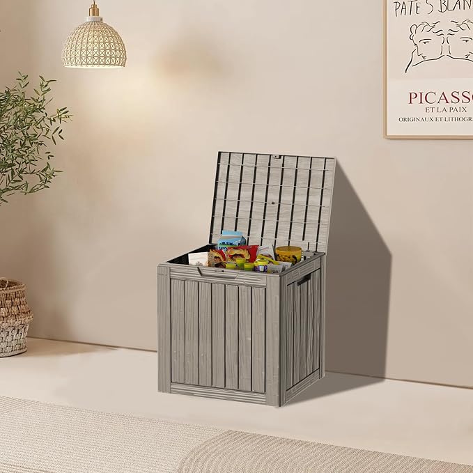35 Gallon Resin Deck Box, Waterproof Outdoor Storage Box - Image 9