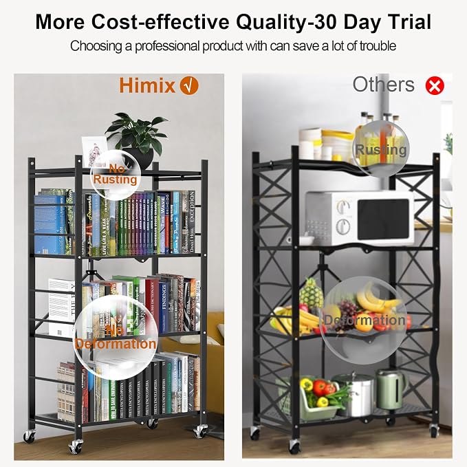 Himix 4-Tier Foldable Storage Shelf - Image 7