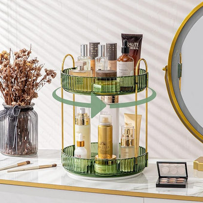 360 Rotating Makeup Organizer for Vanity, Bathroom Countertop Spinning Perfume by Weidace
