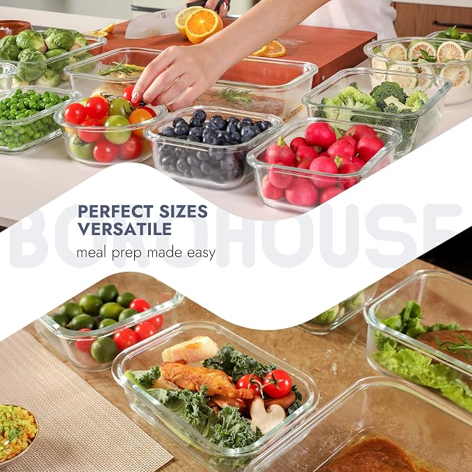 10-Pack Glass Food Storage Containers - Image 7