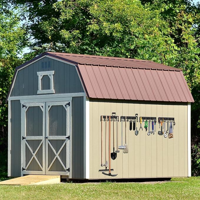 LEYU Metal Garage Tool Organizer Wall Mount, 4 Pack Garden Tool Organizer - Image 2