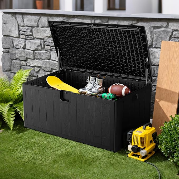 JEKO&JEKO 130 Gallon Outdoor Storage Box, Large Plastic Deck Box - Image 6