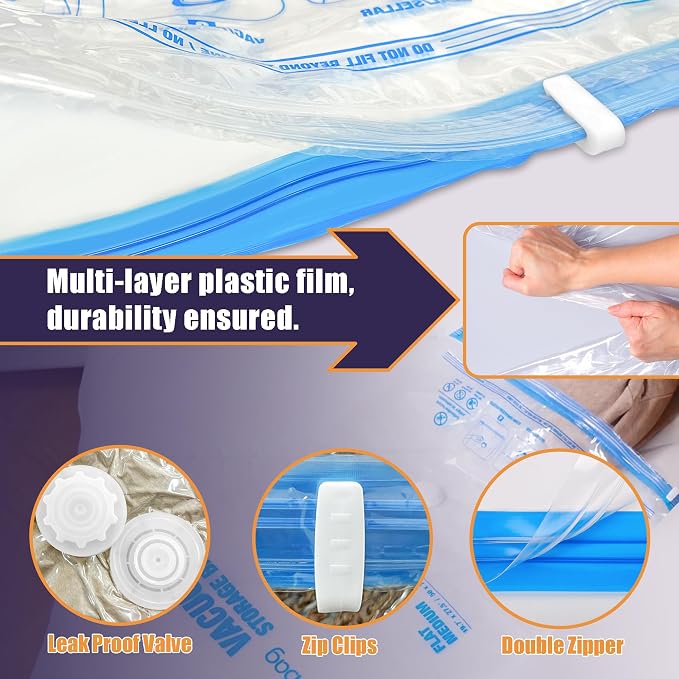 Travel Vacuum Bags with Electric Pump, Vacuum Travel Bags - Image 6