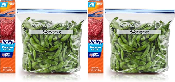 Hefty Press to Close Plastic Freezer Bags, Gallon Size by Hefty