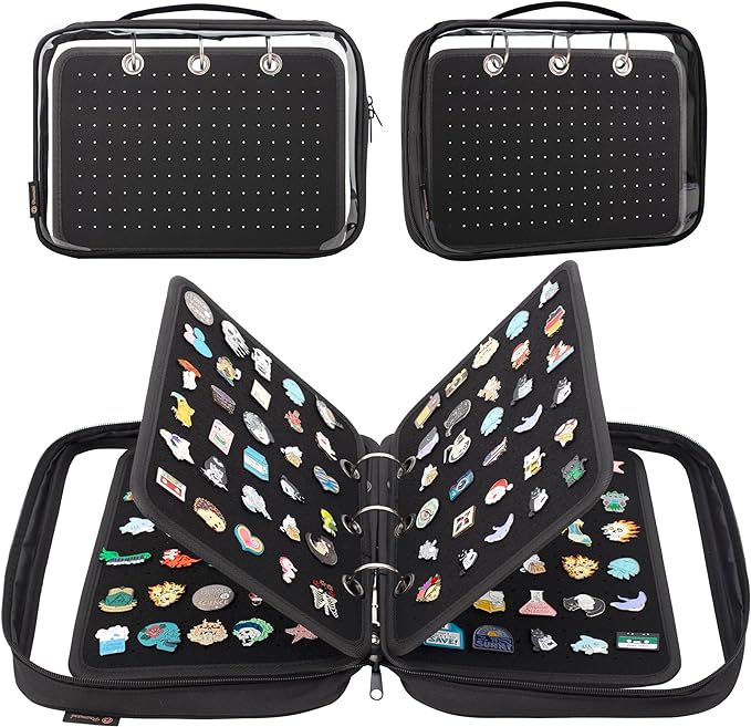 Enamel Pin Display Pages Pin Carrying Case, Pins Collection Storage Organizer by PACMAXI