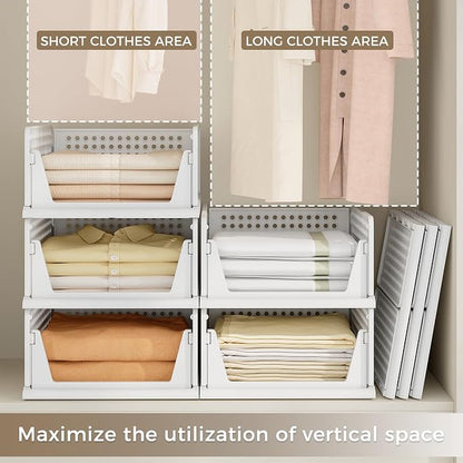 Pinkpum 8 Pack Closet Organizer Storage Bins Stackable Plastic Drawer Shelf | - Image 4