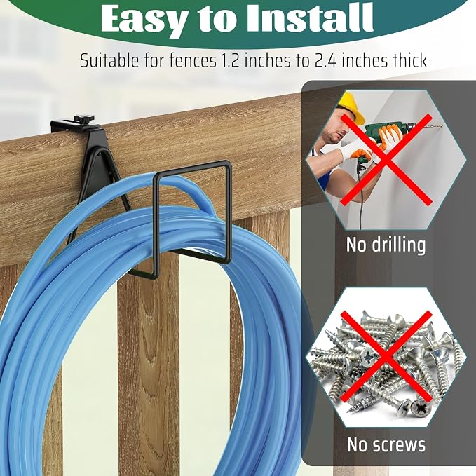 Garden Hose Holder, Adjustable Hose Hanger Wall Mount - Image 4