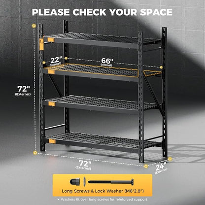 CAMMOO 6000LBS Heavy Duty Storage Shelves, Upgraded Structure, Solid Steel - Image 2