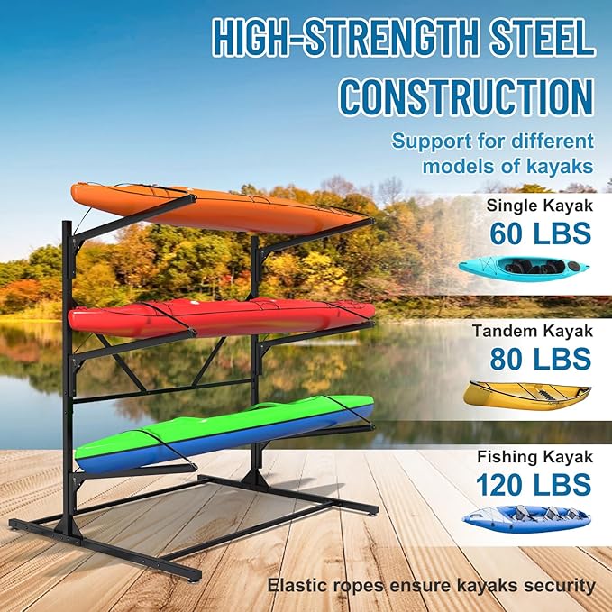 Kayak Storage Rack, Heavy Duty Freestanding Kayak Rack - Image 4
