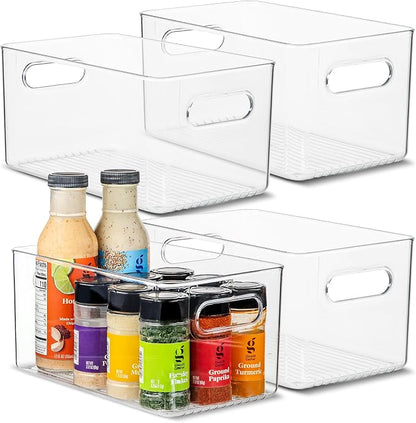 primebox Plastic Food Storage 4 Pack Clear Container Bin by primebox