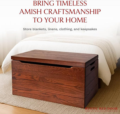 Amish Made Wooden Storage Chest Trunk Box - Image 4