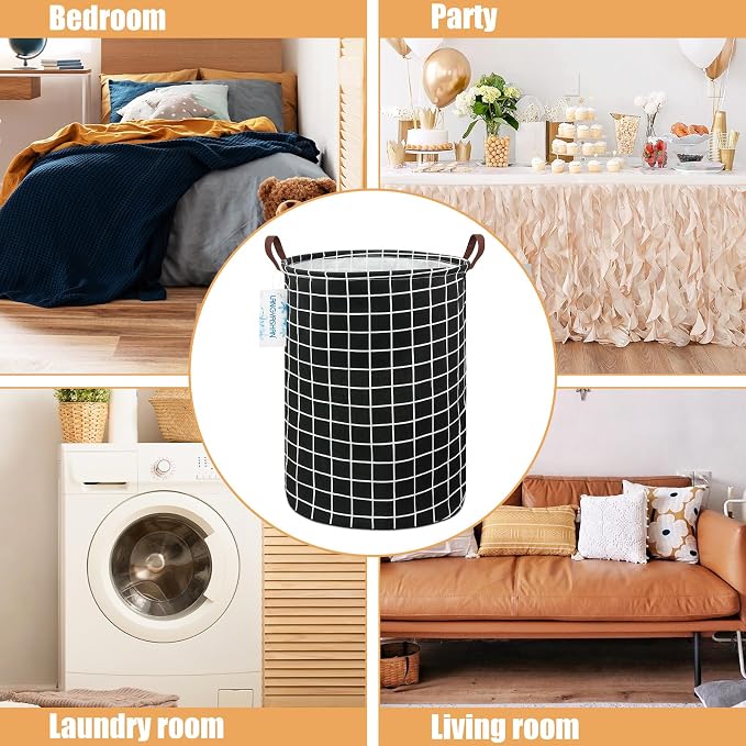 LANGYASHAN Laundry Basket Canvas Fabric Collapsible Organizer Basket - Image 3