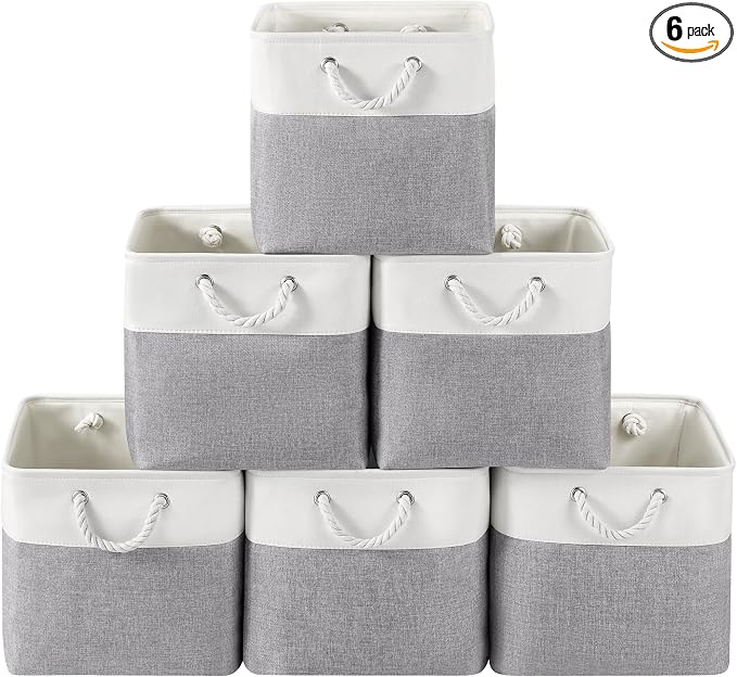 13x13 Inch Foldable Fabric Cube Storage Bins by VQRTEXAStorageBasket