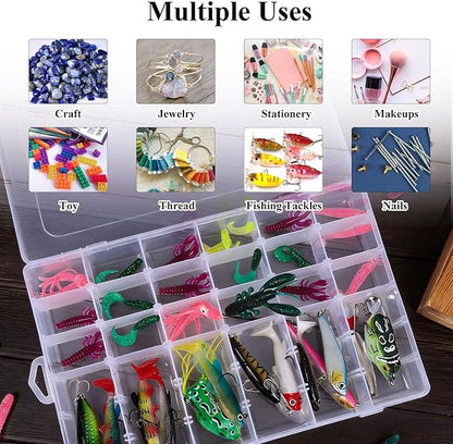 OUTUXED 8 Pack 36 Grids Clear Plastic Storage Boxes - Image 5
