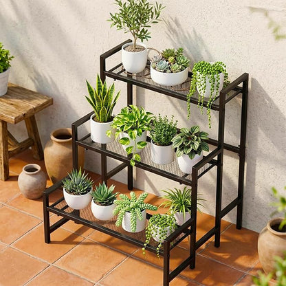 Garden 4 you 3 Tier Expandable Stair Style Metal Plant Stand, Adjustable Garden - Image 4