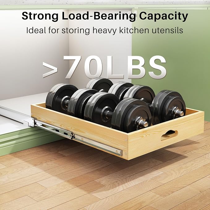 2Pack Pull Out Cabinet Organizer, Soft Close Wooden Slide Out Drawers - Image 6