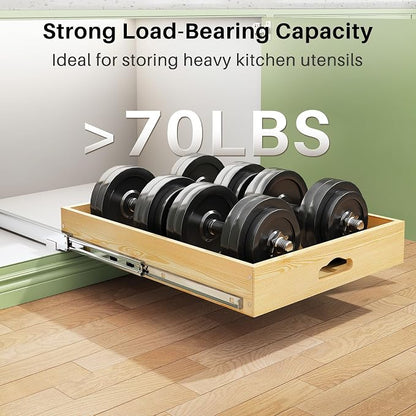 2Pack Pull Out Cabinet Organizer, Soft Close Wooden Slide Out Drawers - Image 6