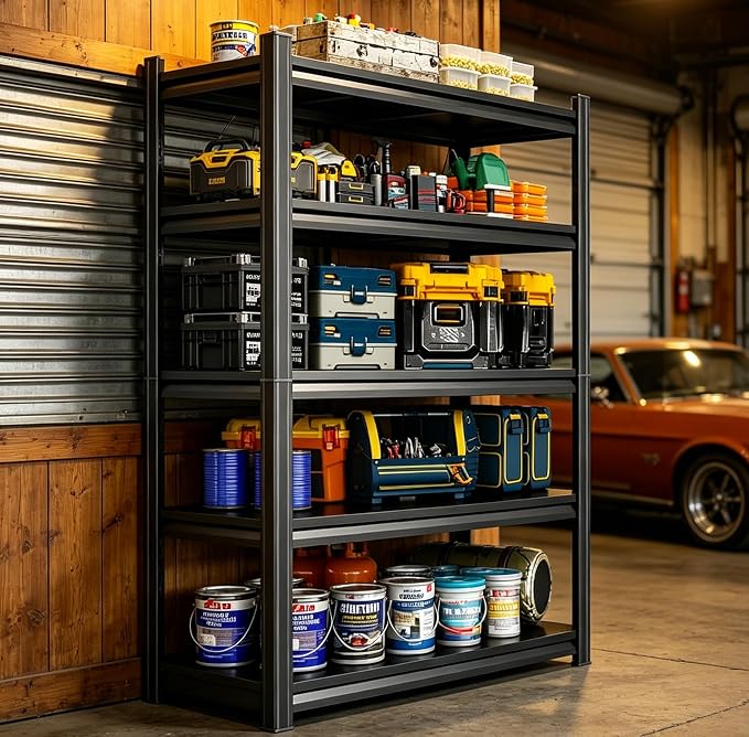 Metal Garage Shelving Heavy Duty, 5 Tier Shelving Unit Storage Shelves 2500LBS by BezunyHeavyDutyShelving