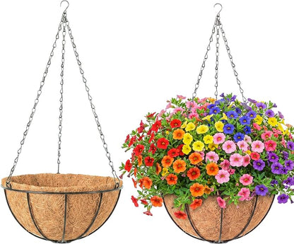 2 Pack 12" Metal Hanging Planter Baskets by ARVINKEY