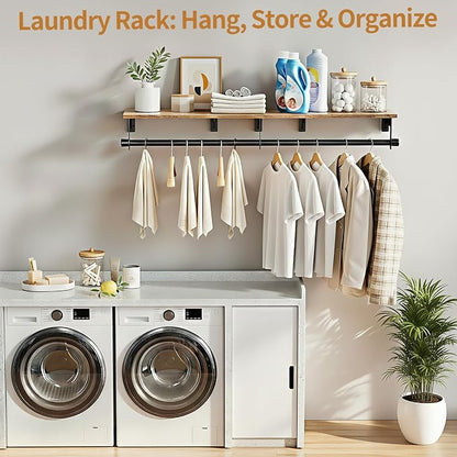 Luxspire Wall Mounted Clothes Rack, 43.3inch Clothing Racks - Image 6